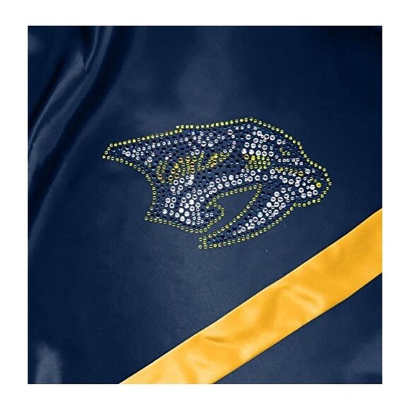 NHL Nashville Predators Womens Size L/XL Short Sleeve Kimono Bath Bed Blue Robe - Picture 3 of 5